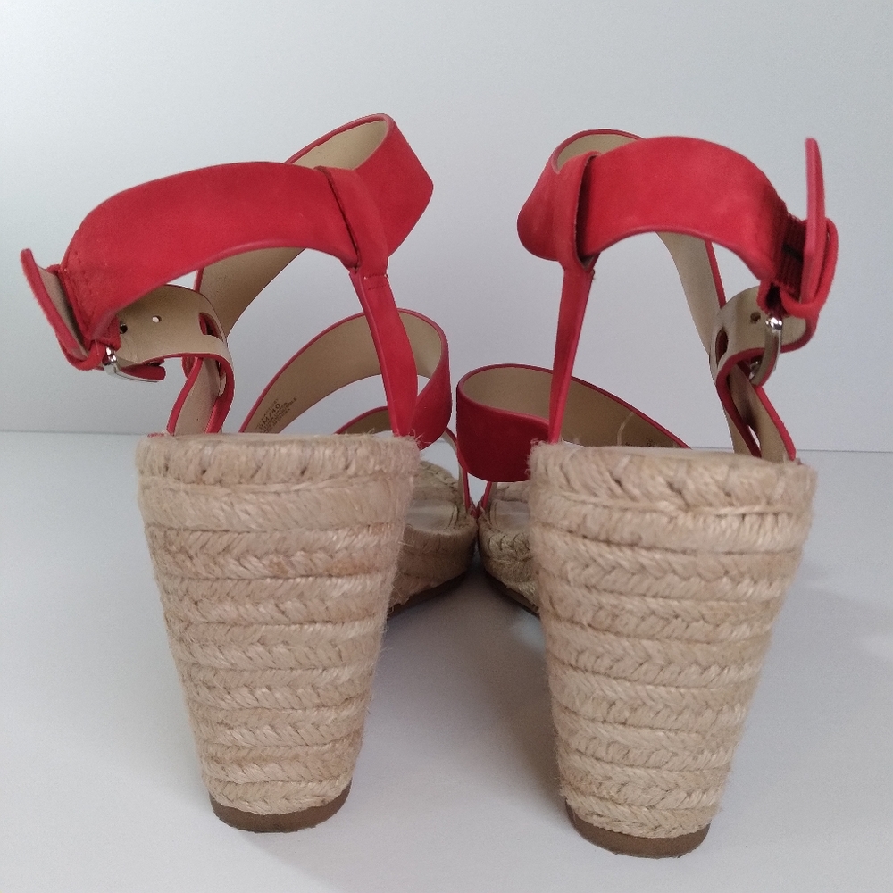 Vince Camuto Martissy Suede Espadrille Wedge Strappy Sandals Razz Red Size 9 - Picture 10 of 11
